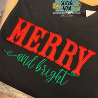 Merry and Bright Sweatshirt Applique