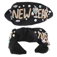 Happy New Year Seeded Top Knot Headband