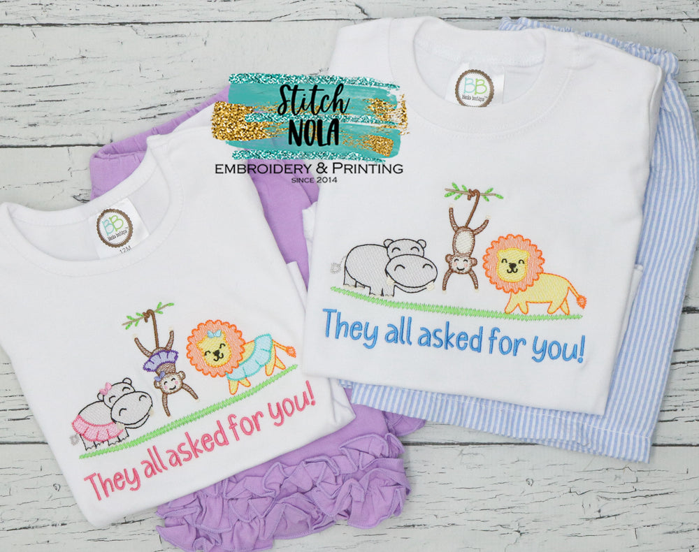 They all asked for you animals Sketch Shirt