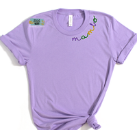 Mardi Gras Mambo Curved on Collar Graphic Tee
