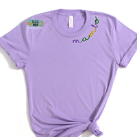 Mardi Gras Mambo Curved on Collar Graphic Tee