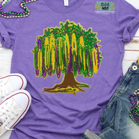 Mardi Gras Bead Tree REAL Sequins Shirt