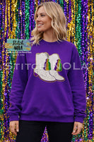 Mardi Gras Sequin Majorette Boots Tee or Sweatshirt
