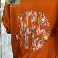 Fall Brushstroke Monogram Printed Tee