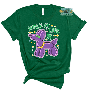 Mardi Gras Walk it Like a Dog Graphic Tee