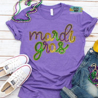 Mardi Gras Script REAL Sequins Shirt