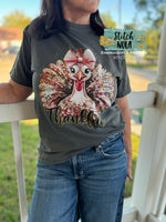 Coquette Confetti Turkey Thanksgiving Graphic Tee
