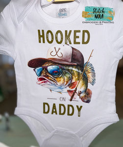 Hooked on Daddy Printed Shirt