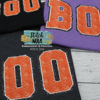 BOO Faux Chenille and Faux Glitter Printed Tee