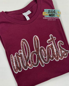 Sequin Wildcats Tee