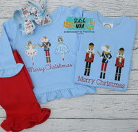 Personalized Christmas Ballet Trio Girl Applique Shirt Colored Garment
