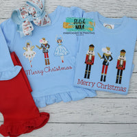 Personalized Christmas Nutcracker Boy Embroidered Shirt Colored Garment