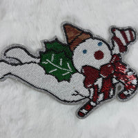 New Orleans Snowman Sequin Patch