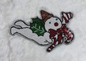 New Orleans Snowman Sequin Patch