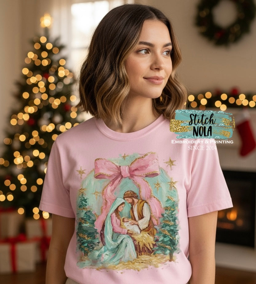 Printed Nativity Graphic Tee or Sweatshirt