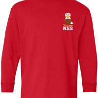 NES Gildan Heavy Cotton Long Sleeve T-Shirt Left Chest