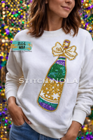 Mardi Gras Sequin Champagne Bottle Tee
