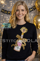 Sequin Champagne Bottle Tee
