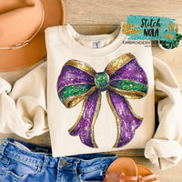 Mardi Gras Coquette Bow Graphic Sweatshirt