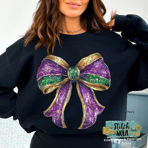 Mardi Gras Coquette Bow Graphic Sweatshirt