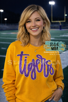Sequin Tiger Script Tee or Sweatshirt
