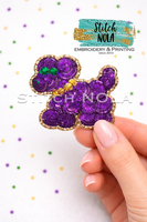Mini Mardi Gras Sequin Patch
