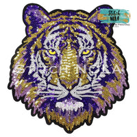 Tiger Head Sequin Patch

