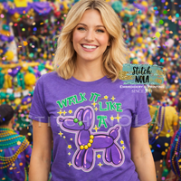 Mardi Gras Walk it Like a Dog Graphic Tee
