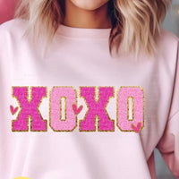 XOXO Faux Chenille Valentines Printed Sweatshirt