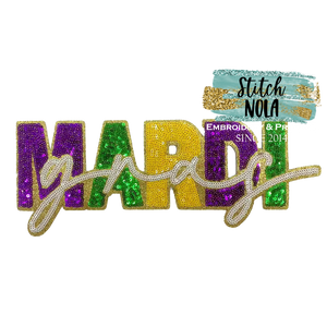 Varsity Mardi Gras Sequin Patch