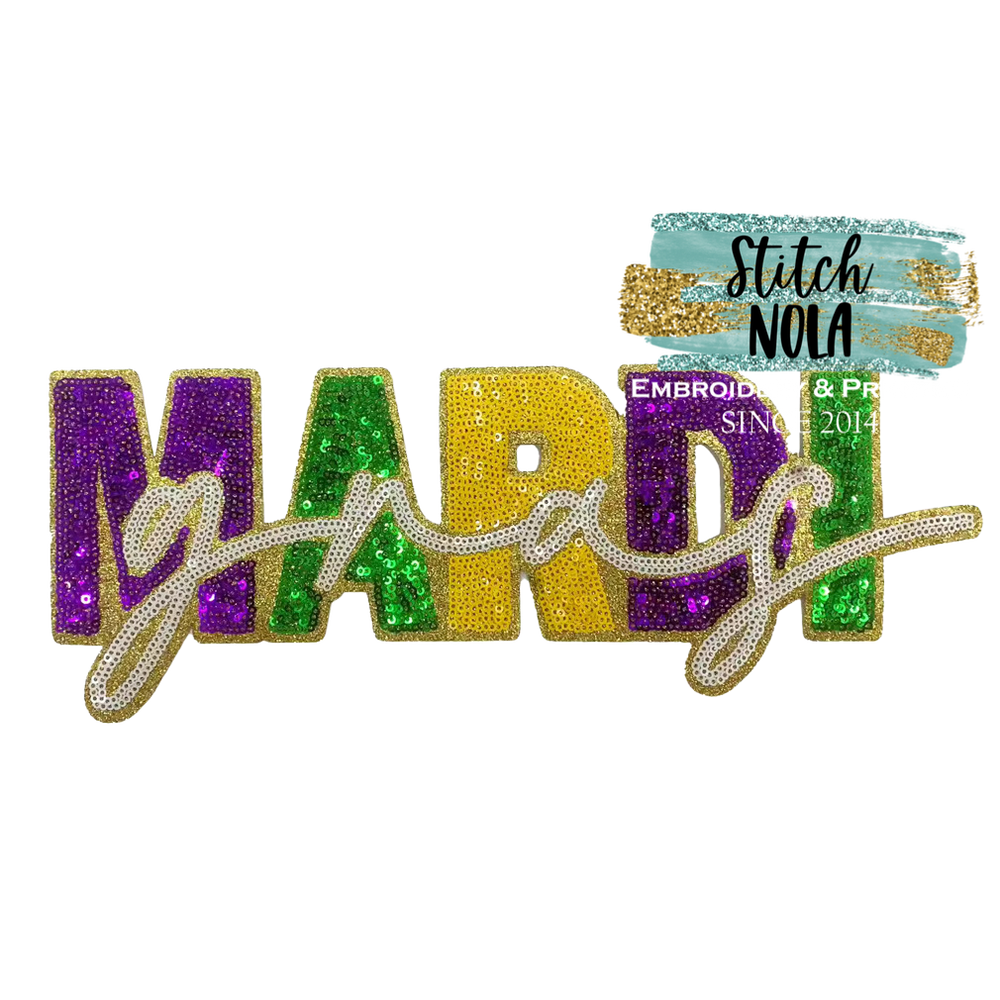 Varsity Mardi Gras Sequin Patch