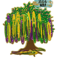 Mardi Gras Bead Tree Sequin Patch