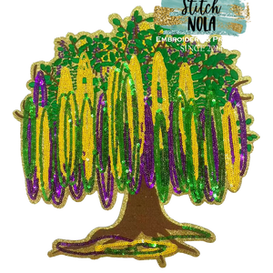 Mardi Gras Bead Tree Sequin Patch