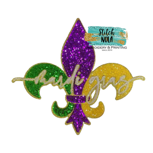 Mardi Gras Fleur de lis Sequin Patch