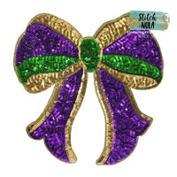 Mardi Gras Bow Sequin Patch