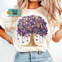 Mardi Gras Brushstroke Tree Graphic Tee