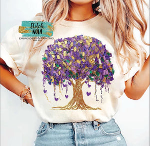 Mardi Gras Brushstroke Tree Graphic Tee