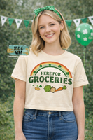 Here for the Groceries with Rainbow & Vegetables Graphic Tee
