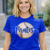 Any Team Baseball Faux Glitter Graphic Tee
