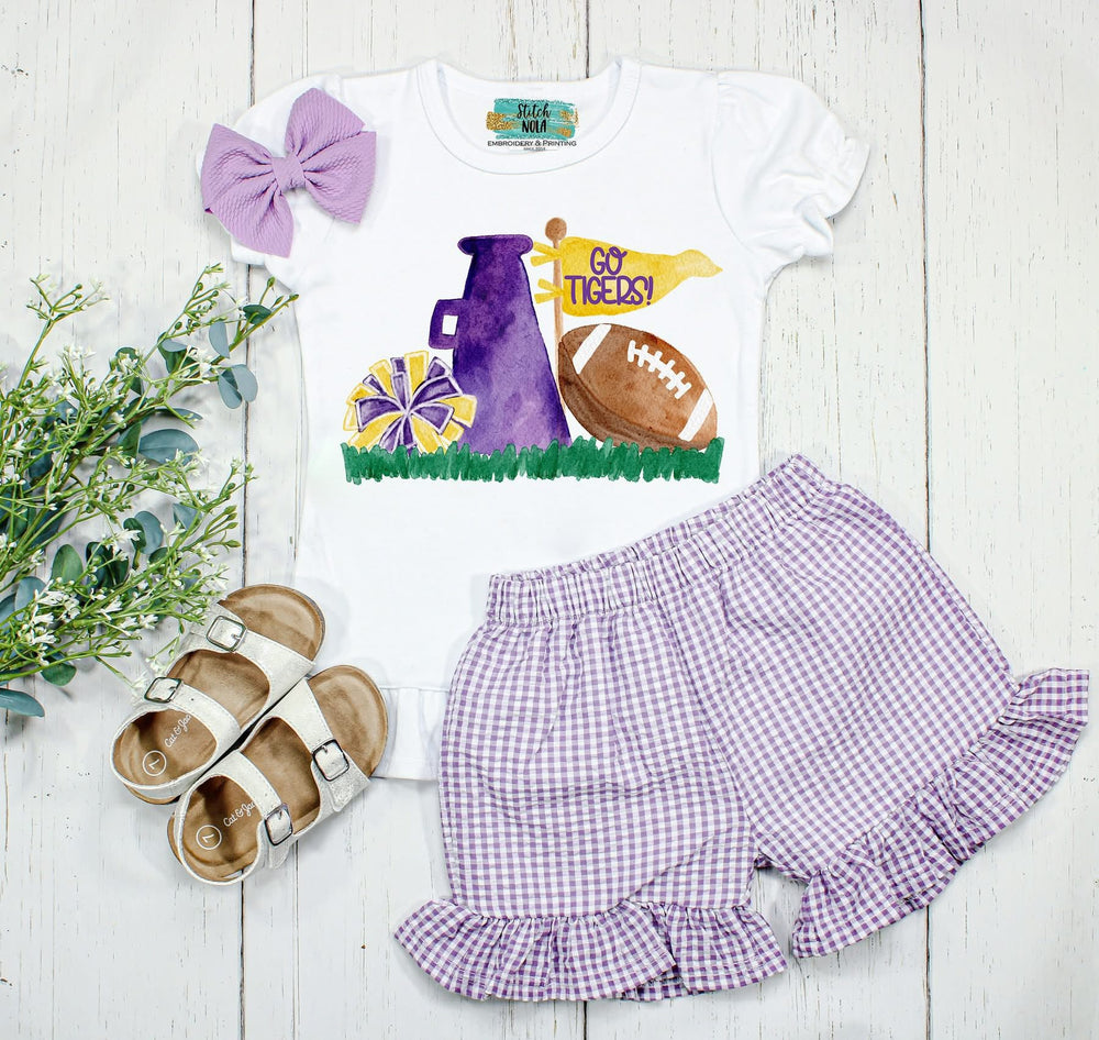 Go Tigers Cheerleader Printed Shirt