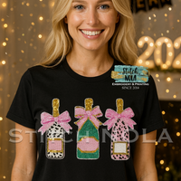 Champagne Bottle Sequin Trio