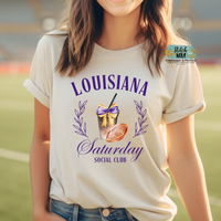 Purple and Gold Louisiana Saturday Social Club Coquette Tee