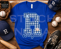Custom Gingham Varsity Letter Mascot PNG | Personalized School Spirit PNG | Team Mom PNG | Gingham Mascot | Custom Team | Spirit Wear | Digital Artwork
