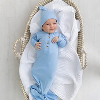 Knotted Baby Gowns with Hat