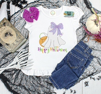 Personalized Halloween Ghost Sketch Embroidery Shirt
