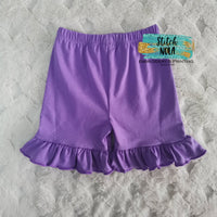 Purple and Lavender Ruffle Shorts, Girl Shorts, Summer Shorts, Toddler Shorts, Youth Shorts