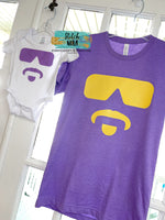 Purple and Gold Baseball Catcher Printed Tee
