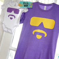 Purple and Gold Baseball Catcher Printed Tee