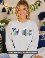 Custom Embroidery Varsity Sweatshirt, Team School Pride Apparel | College Sweatshirt | Mascot Sweatshirt
