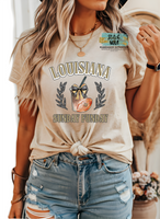 Black and Gold Louisiana Sunday Funday Social Club Coquette Tee
